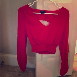 Bebe Red crop top